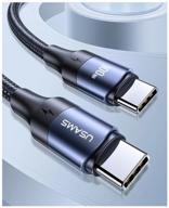 usams u71 type-c to type-c ultra-speed ​​usb cable with pd fast charger, 100w, 5a, 1 meter, black logo