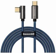 baseus legend series elbow fast charging data cable type-c to type-c 100w 2m (catcs-a01, cacs000703) (blue) logo