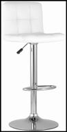 chair stool group malawi lite, metal/faux leather, color: white logo