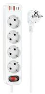 surge protector hoco ns1, 4 sockets, c/o, 16a / 4000 w white 1.8 m logo