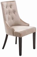 woodville elegance chair, solid wood/textile, color: dark walnut/beige fabric logo