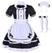 japanese anime cosplay costume black and white women's maid dress gothic lolita m logo