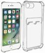 transparent silicone case for iphone 7/8/se 2020 with card case pocket logo