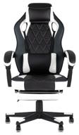 gaming chair stool group topchairs virage, upholstery: imitation leather, color: black and white logo
