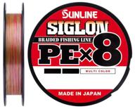 braided cord sunline siglon pex8 d=0.132 mm, 150 m, 4.5 kg, multicolor, 1 pc. logo