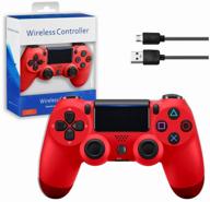 wireless joystick for ps4 ps 5 pc bluetooth gamepad for computer and consoles bluetooth - joystick red logo
