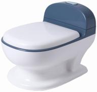 babyhood shaped potty with padded seat, flush sound and removable bowl. logo