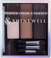 shinewell набор для стилизации бровей eyebrow cream & powder, 3/1 логотип