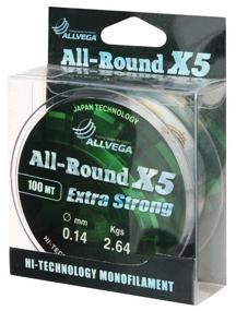 img 2 attached to Monofilament fishing line ALLVEGA ALL-ROUND X5 d=0.14 mm, 100 m, 2.64 kg, transparent, 1 pc.