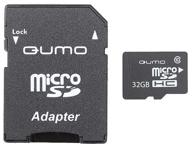 карта памяти qumo microsdhc 32 гб class 10, uhs-i, r 90 мб/с, адаптер на sd логотип