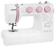 pink janome 25 sewing machine in white/pink logo