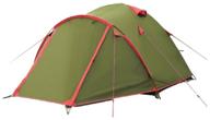 трехместная палатка для треккинга tramp lite camp 3, зеленая. логотип