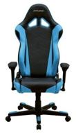 dxracer racing oh/re0 gaming chair: imitation leather upholstery, black/blue color - unbeatable comfort and style for gamers логотип