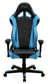 img 3 attached to DXRacer Racing OH/RE0 Gaming Chair: Imitation Leather Upholstery, Black/Blue Color - Unbeatable Comfort and Style for Gamers