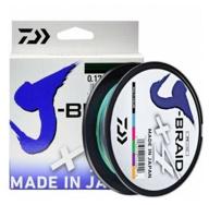 braided cord daiwa j-braid x4 d=0.17 mm, 300 m, 8.4 kg, multi color, 1 pc. logo