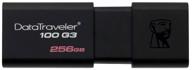 kingston datatraveler flash drive 100 g3 256 gb, 1 pc. black логотип