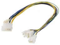 cable akasa 4pin molex + 4pin pwm - 3x 4pin pwm (ak-cb002), 0.3 m, black/yellow/blue/green logo