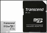 transcend microsdxc 512 gb class 10 v30 a1 uhs-i u3 r/w 100/85 mb/s sd card логотип