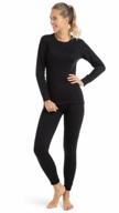 women's island cup activewear thermal set, black, size s logo