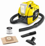 профессиональный пылесос karcher wd 1 compact battery, 230 вт, желтый/черный логотип