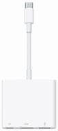 adapter/adapter apple usb type-c - usb/hdmi/usb type-c, white logo