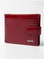 purse small women genuine leather red / leather card wallet, money on button logo