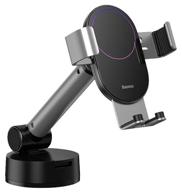 держатель baseus simplism gravity car mount holder silver логотип