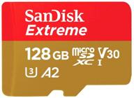 sandisk microsdxc 128gb class 10, v30, a2, uhs class 3, r/w 160/90mb/s memory card, sd adapter logo