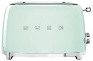 тостер smeg tsf01pgeu, пастельный зеленый логотип