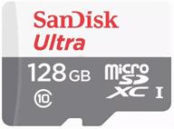 sandisk microsdxc 128 gb class 10 uhs-i r 100 mb/s memory card logo