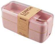 lunch box with cutlery, 750 ml, pink logo