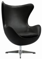 кресло bradex home egg chair, 87 x 76.5 см, обивка: искусственная кожа, цвет: черный логотип