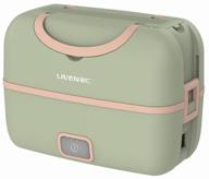 xiaomi ланч-бокс с подогревом liven fun electric lunch box fh-18, 13.4x23.9 см, зеленый/розовый логотип