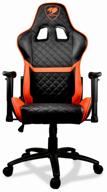 gaming chair cougar armor one, upholstery: imitation leather, color: black-orange logo