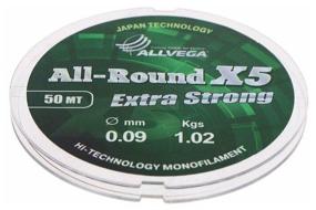 img 2 attached to Monofilament fishing line ALLVEGA ALL-ROUND X5 d=0.09 mm, 50 m, 1.02 kg, transparent, 1 pc.