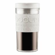 термокружка bodum travel mug, twist, 0.35 л, белый логотип