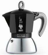 гейзерная кофеварка bialetti new moka induction 0006934/np, 0006944/np, 150 мл, черный логотип