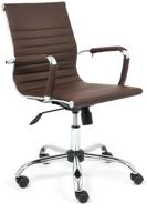 computer chair tetchair urban low office, upholstery: imitation leather, color: brown logo