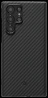 pitaka magez case case for samsung galaxy s22 ultra, color black kevlar logo