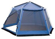 tent camping tramp mosquito, blue logo