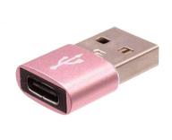 переходник palmexx usb2.0 (m) - usb type-c (f), розовый логотип