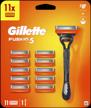 🪒 ultimate shaving kit: gillette fusion5 reusable razor with 11 cassettes and 5 friction-reducing blades - precision trimmer for beard & mustache logo