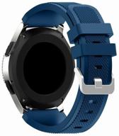 silicone strap grand price twill texture for samsung galaxy watch 46 mm, blue логотип