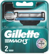 interchangeable cassettes for men’s gillette mach3 razor, with 3 blades, stronger than steel, for precision shaving, 2 pcs logo