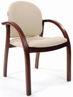 chair chairman 659, solid wood/artificial leather, terra 101 beige matt/dark walnut logo