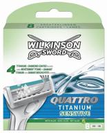 wilkinson sword quattro titanium sensitive replacement cassettes, 8 pcs. logo