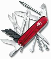 knife multipurpose victorinox cybertool 34 translucent red logo