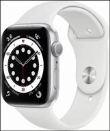 apple watch series 6 40mm aluminum case ru, silver/white logo