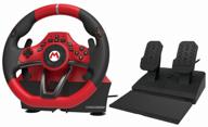 руль hori mario kart racing wheel pro deluxe, черный/красный логотип