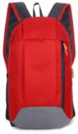 durable, waterproof sports backpack, unisex, nylon fabric, 40x21x13 cm, red-grey logo